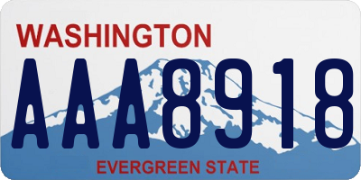 WA license plate AAA8918