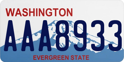 WA license plate AAA8933