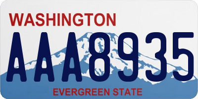 WA license plate AAA8935