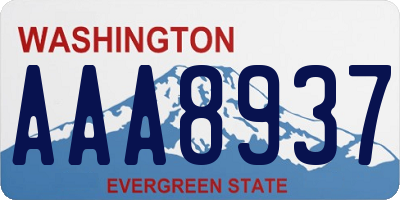 WA license plate AAA8937