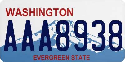 WA license plate AAA8938