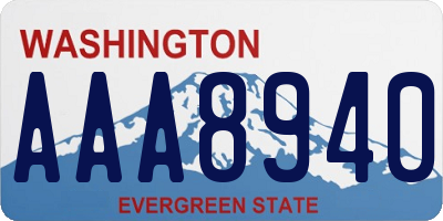 WA license plate AAA8940