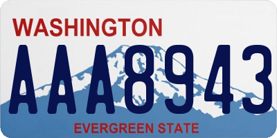 WA license plate AAA8943