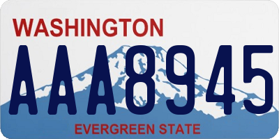 WA license plate AAA8945