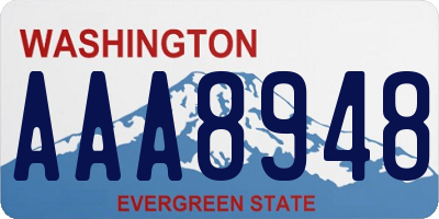 WA license plate AAA8948