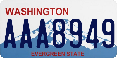 WA license plate AAA8949