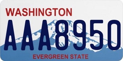 WA license plate AAA8950