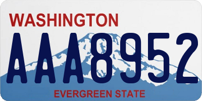 WA license plate AAA8952