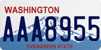 WA license plate AAA8955