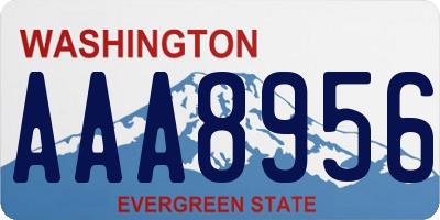 WA license plate AAA8956