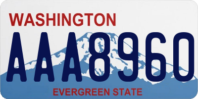 WA license plate AAA8960