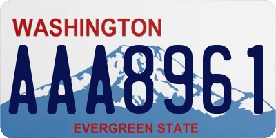 WA license plate AAA8961