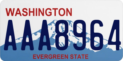 WA license plate AAA8964