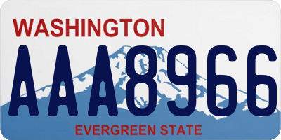 WA license plate AAA8966