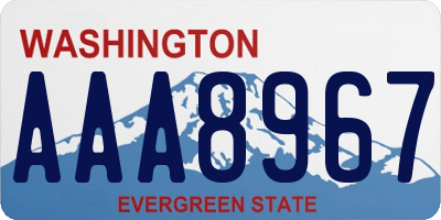 WA license plate AAA8967