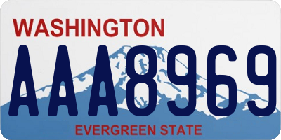 WA license plate AAA8969