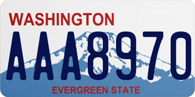 WA license plate AAA8970