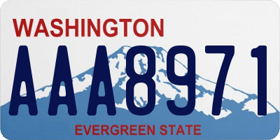 WA license plate AAA8971