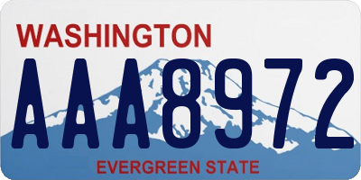 WA license plate AAA8972