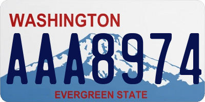 WA license plate AAA8974