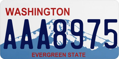 WA license plate AAA8975