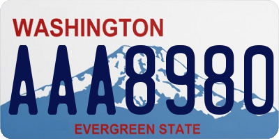 WA license plate AAA8980