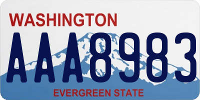WA license plate AAA8983
