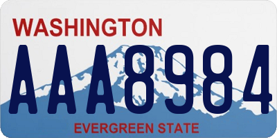 WA license plate AAA8984