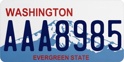 WA license plate AAA8985