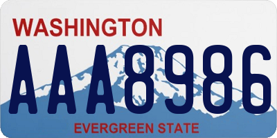 WA license plate AAA8986