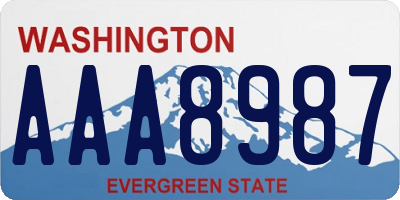 WA license plate AAA8987