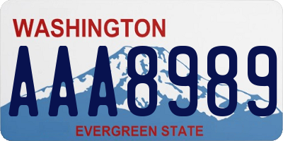 WA license plate AAA8989