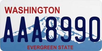 WA license plate AAA8990