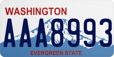 WA license plate AAA8993