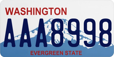 WA license plate AAA8998