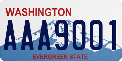 WA license plate AAA9001