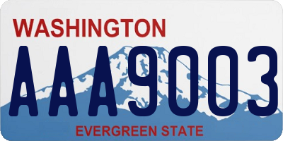 WA license plate AAA9003