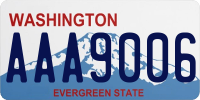 WA license plate AAA9006
