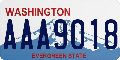 WA license plate AAA9018