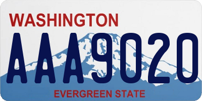 WA license plate AAA9020