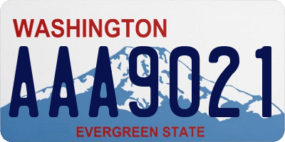 WA license plate AAA9021