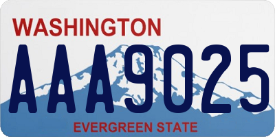WA license plate AAA9025
