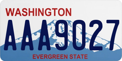 WA license plate AAA9027