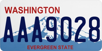 WA license plate AAA9028