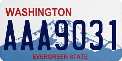 WA license plate AAA9031