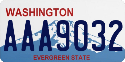 WA license plate AAA9032