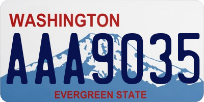 WA license plate AAA9035