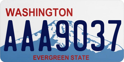 WA license plate AAA9037