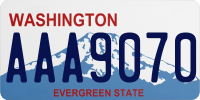 WA license plate AAA9070