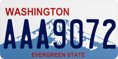 WA license plate AAA9072